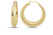 14ct Perla Gold Hoop Earrings