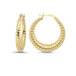 Load image into Gallery viewer, 14ct Perla Gold Hoop Earrings
