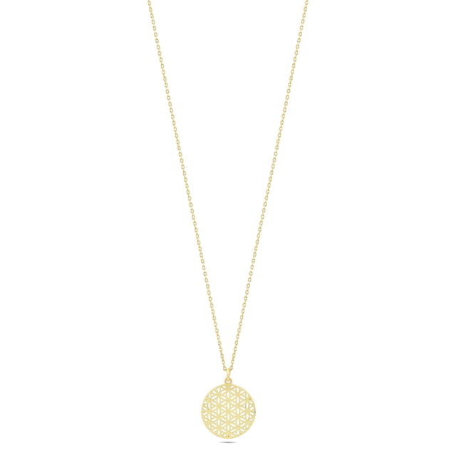 14ct Life Flower Design Gold Necklace
