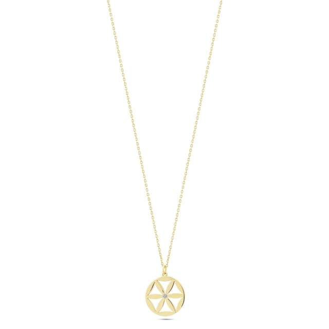 14ct Flower Design Gold Necklace