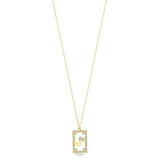 14ct Stone Set Heart Frame Design Gold Necklace
