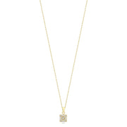 14ct Stone Set Square Design Gold Necklace