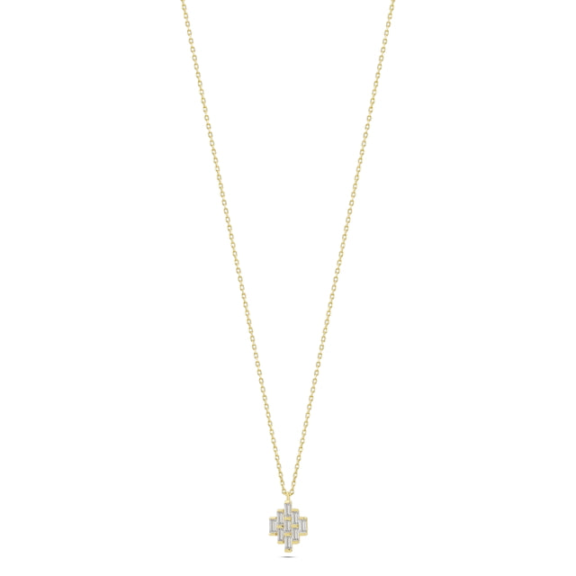 14ct Stone Set Elegant Design Gold Necklace