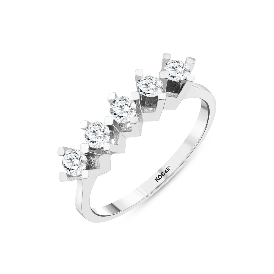 0.46 Karat GH SI Diamond Five Stone Ring