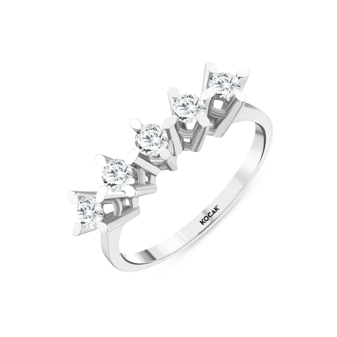 0.47 Karat GH SI Diamond Five Stone Ring