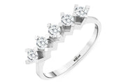0.54 Karat GH SI Diamond Five Stone Ring
