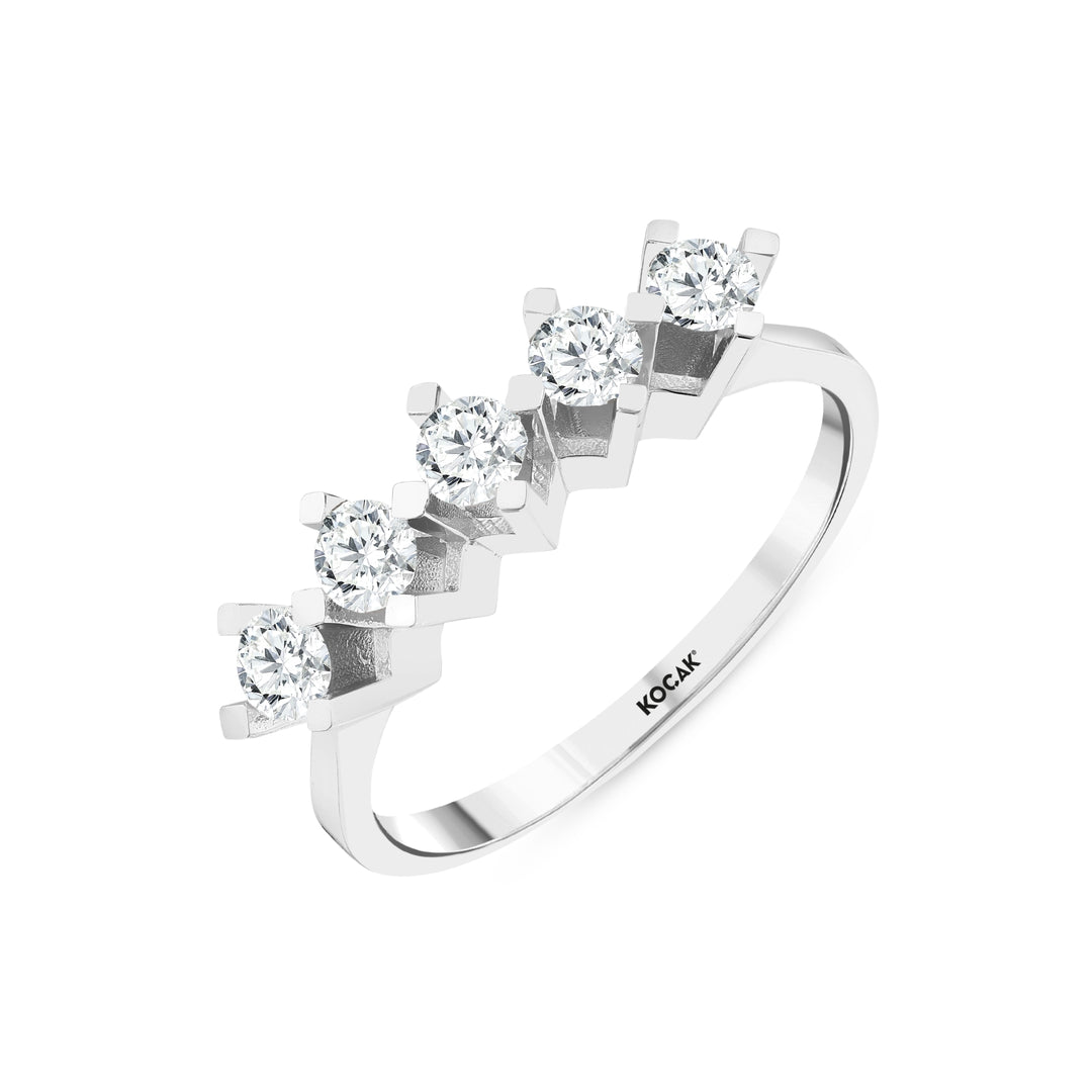 0.54 Karat GH SI Diamond Five Stone Ring