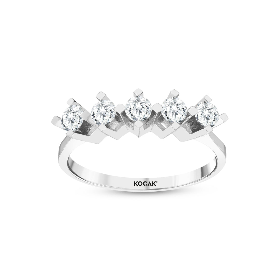 0.54 Karat GH SI Diamond Five Stone Ring