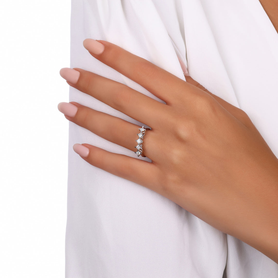 0.44 Karat GH SI Diamond Five Stone Ring