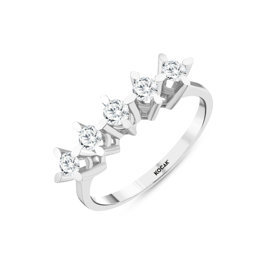 0.44 Karat GH SI Diamond Five Stone Ring