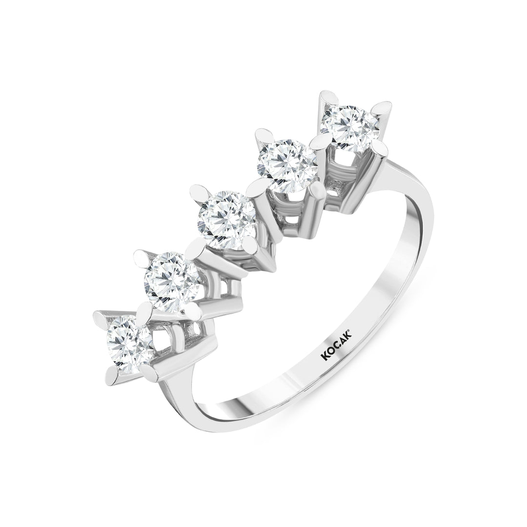 0.75 Karat GH SI Diamond Five Stone Ring