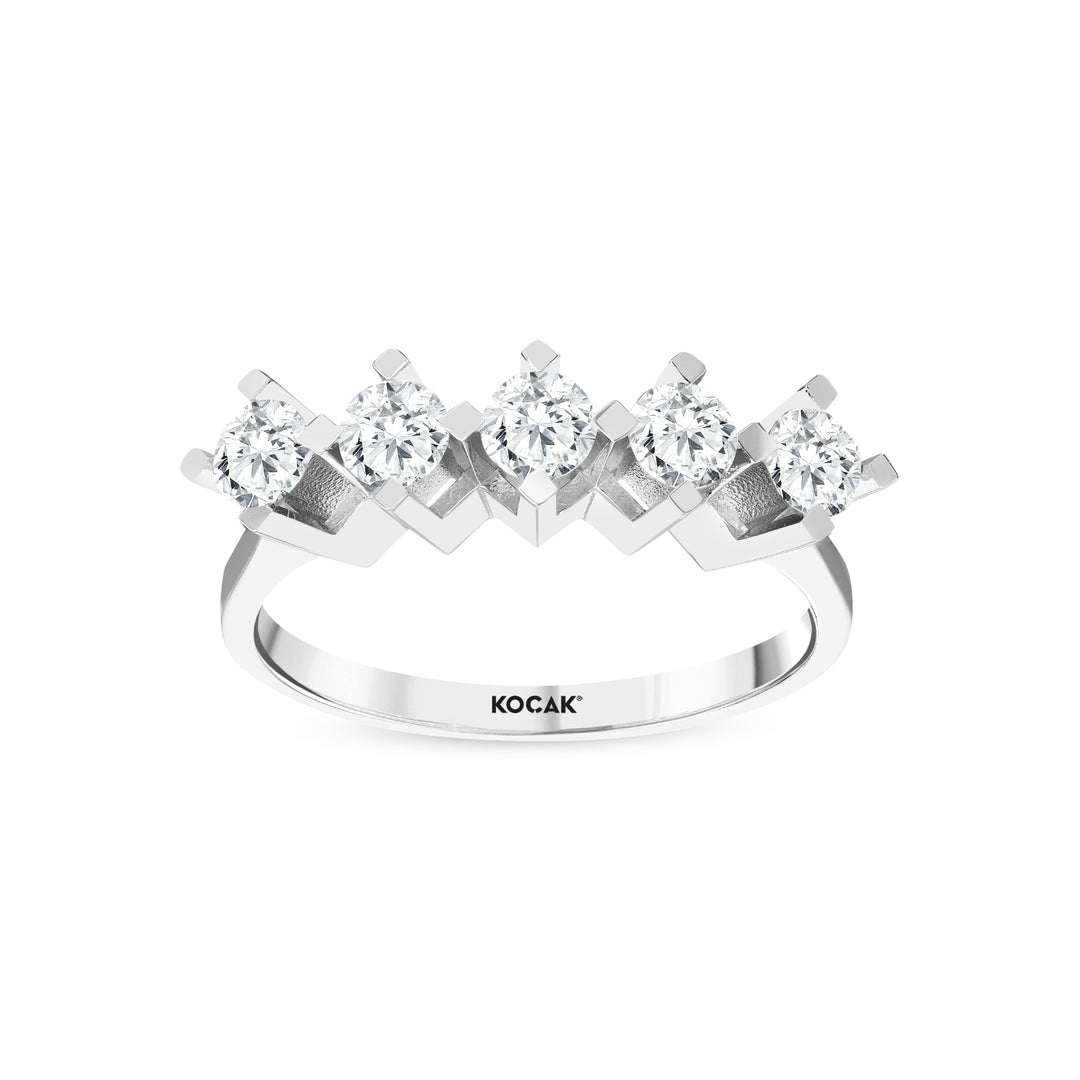 0.72 Karat GH SI Diamond Five Stone Ring
