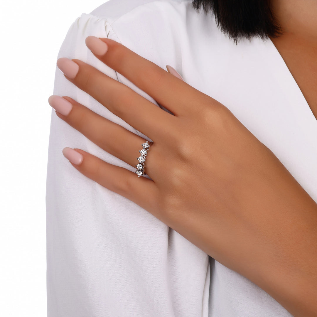 0.72 Karat GH SI Diamond Five Stone Ring