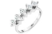 0.72 Karat GH SI Diamond Five Stone Ring
