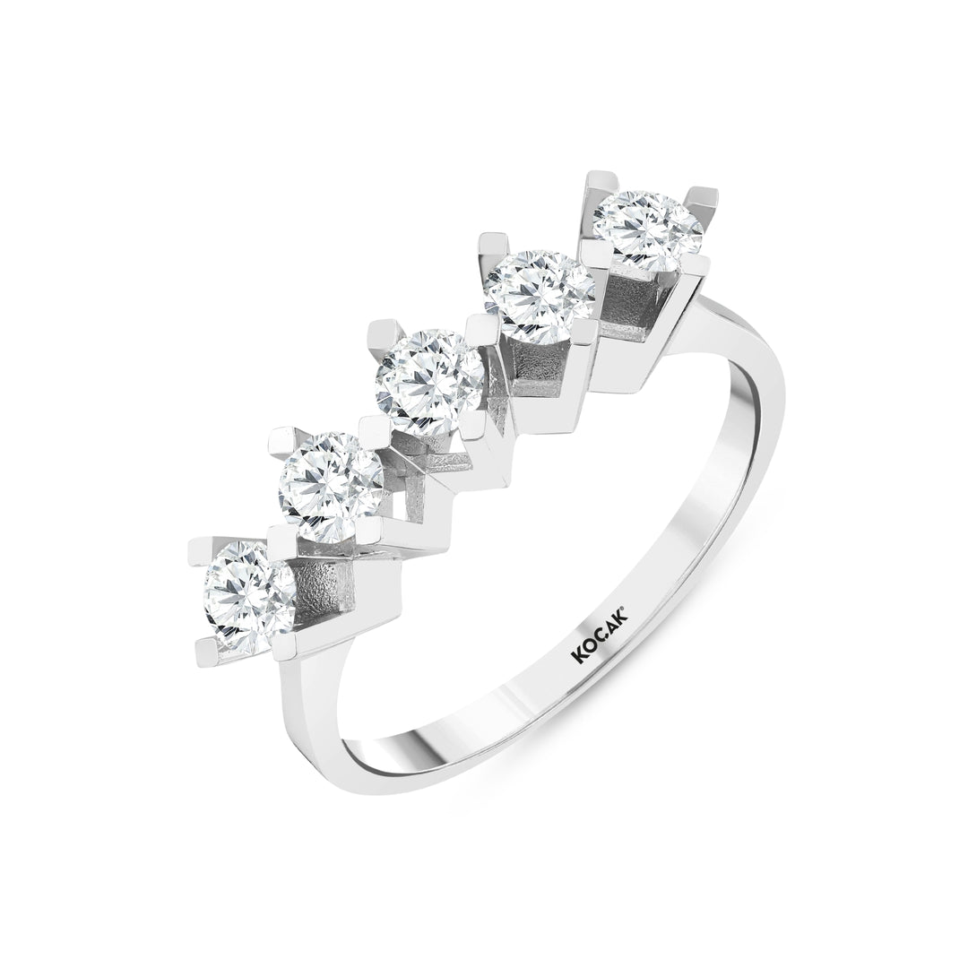 0.72 Karat GH SI Diamond Five Stone Ring