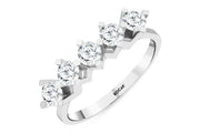 0.75 Karat GH SI Diamond Five Stone Ring