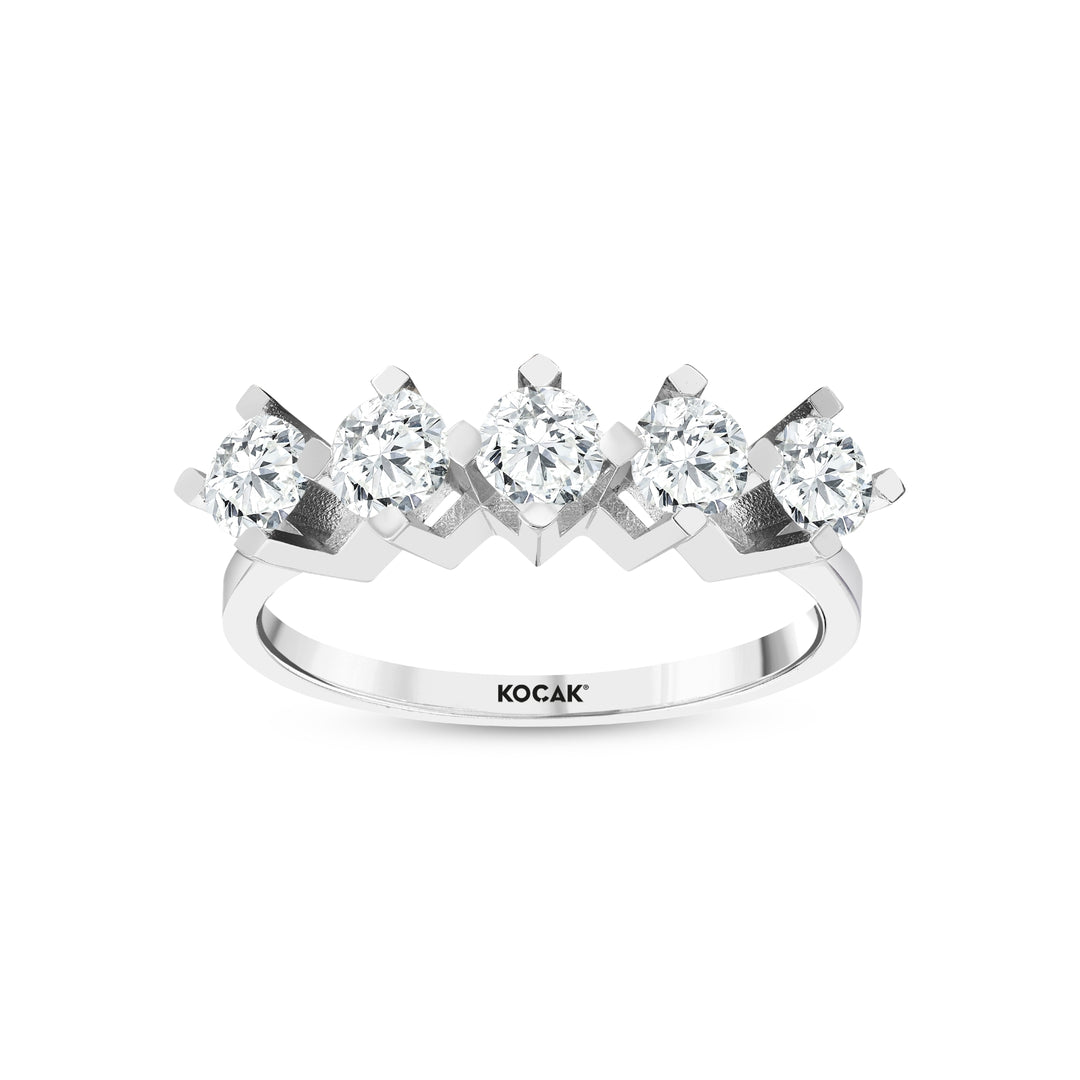 0.97 Karat GH SI Diamond Five Stone Ring
