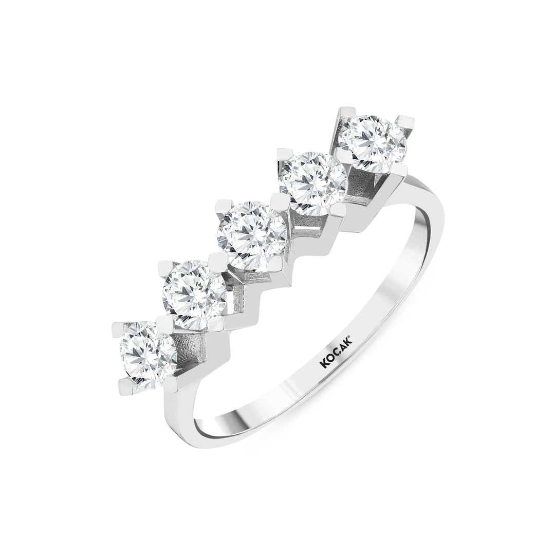 0.95 Karat GH SI Diamond Five Stone Ring