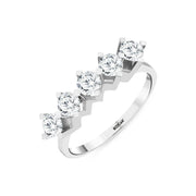 0.95 Karat GH SI Diamond Five Stone Ring