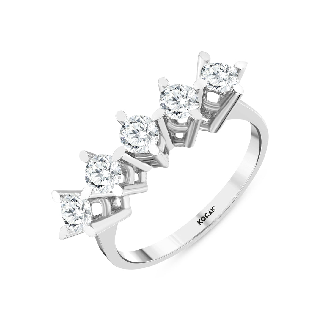0.92 Karat GH SI Diamond Five Stone Ring