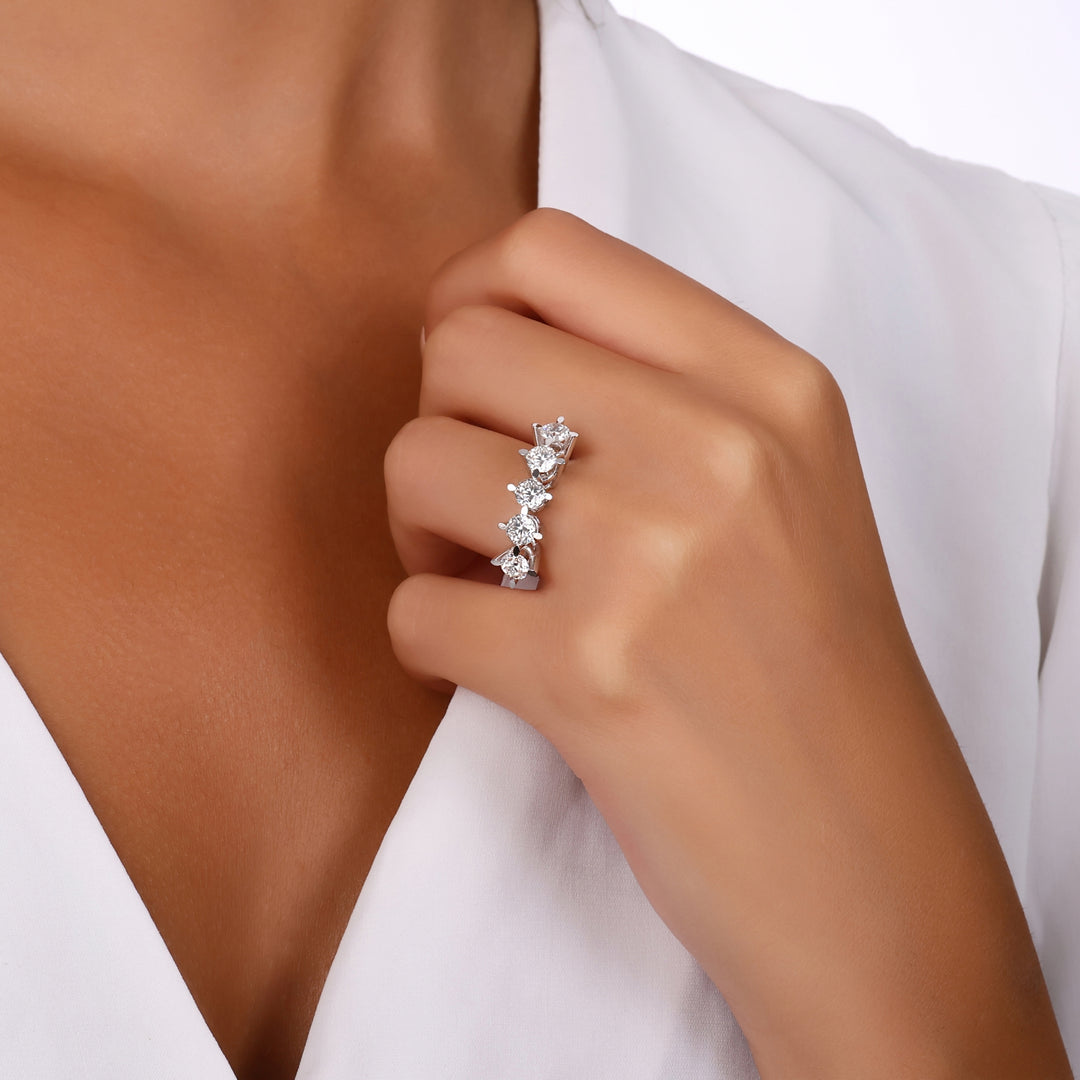 2.05 Karat GH SI Diamond Five Stone Ring