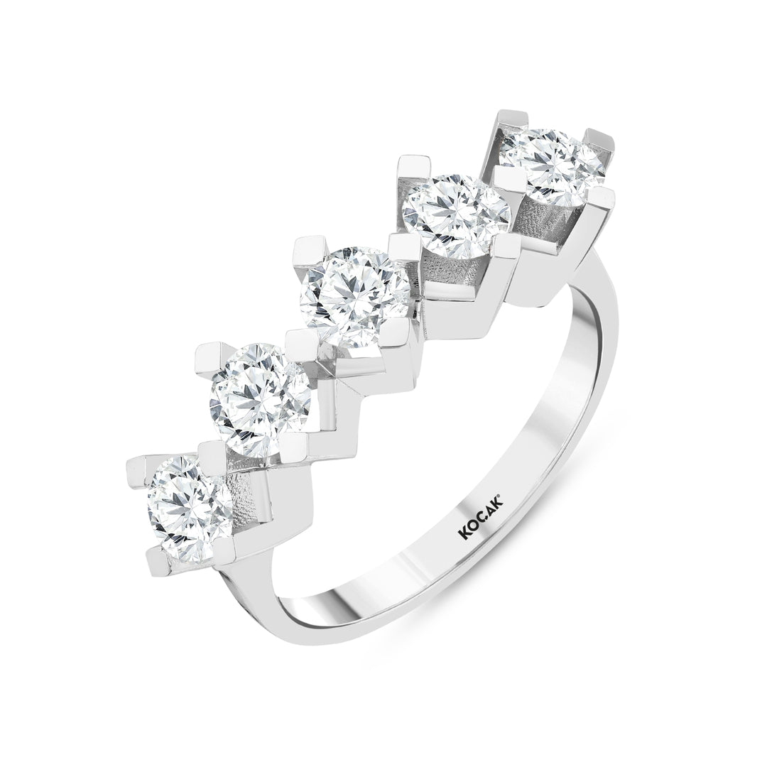 1.51 Karat GH SI Diamond Five Stone Ring