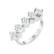 1.51 Karat GH SI Diamond Five Stone Ring