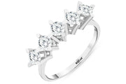 0.91 Karat GH SI Diamond Five Stone Ring