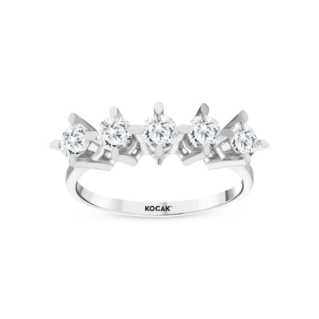 0.91 Karat GH SI Diamond Five Stone Ring