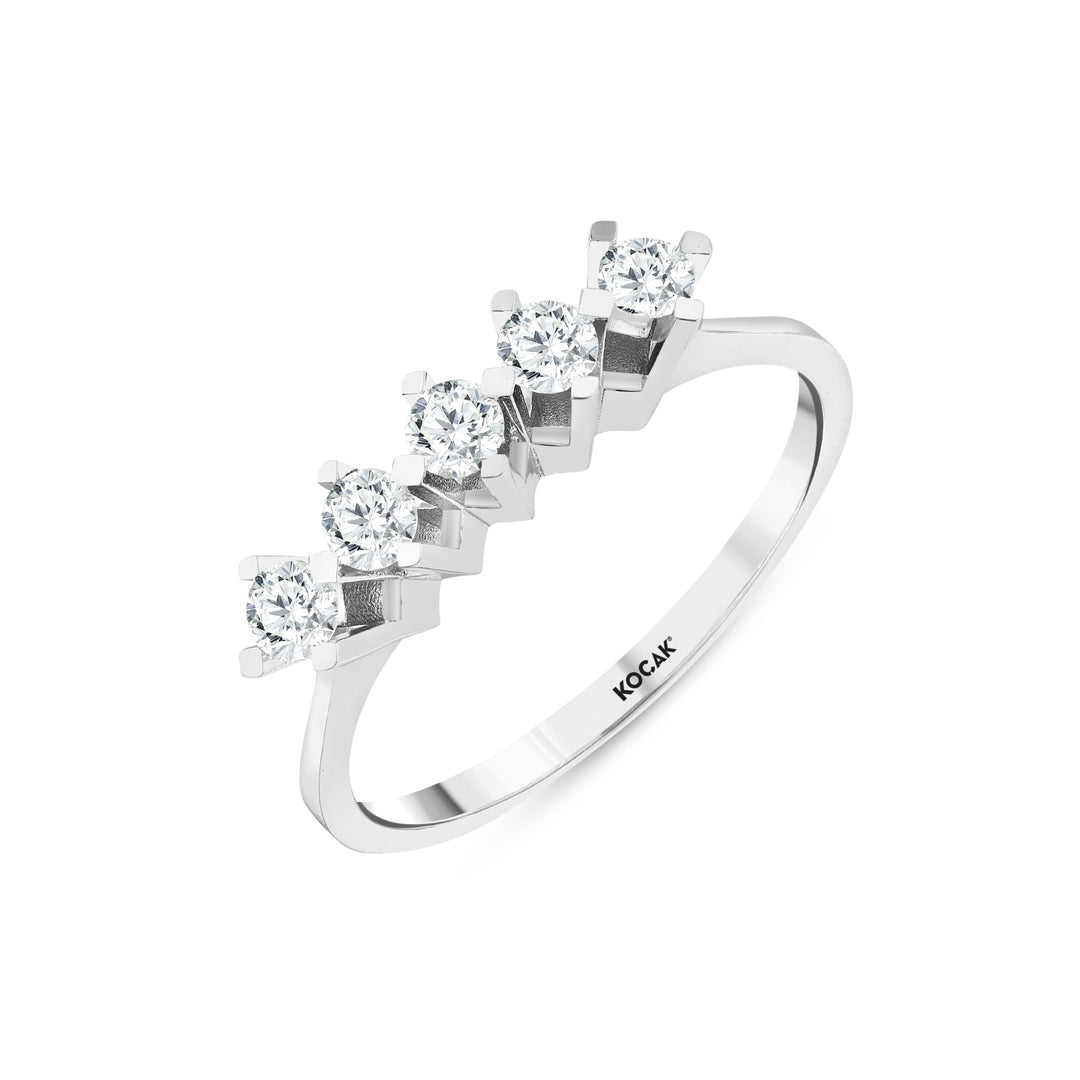 0.39 Karat GH SI Diamond Five Stone Ring