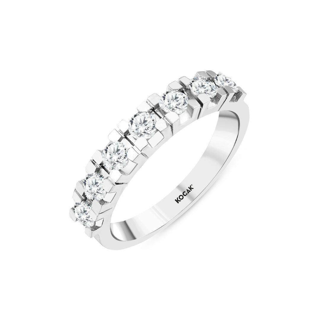 0.65 Karat GH SI Half Eternity Diamond Ring