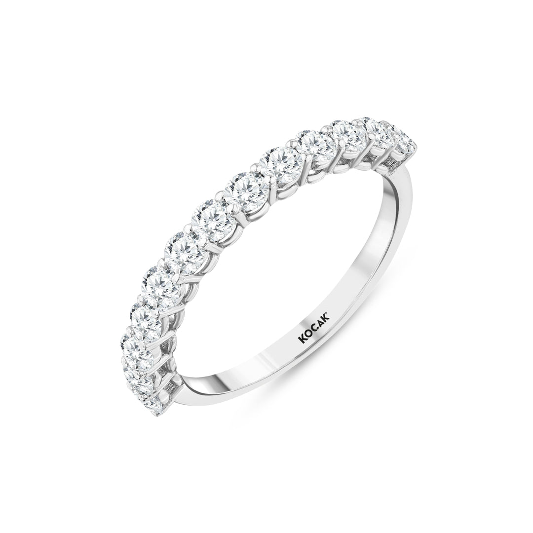 0.86 Karat GH SI Half Eternity Diamond Ring