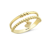 14ct Plain Heart Drop Gold Ring