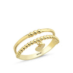 Load image into Gallery viewer, 14ct Plain Heart Drop Gold Ring