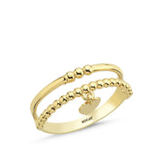 14ct Plain Heart Drop Gold Ring
