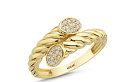 14ct Stone Set Twist Design Gold Ring