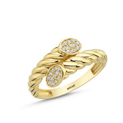 14ct Stone Set Twist Design Gold Ring