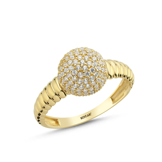 14ct Stone Set Queen Design Gold Ring