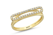 14ct Stone Set Line Classic Design Gold Ring