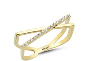 14ct Stone Set Capraz Design Gold Ring