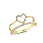 Load image into Gallery viewer, 14ct Stone Set Heart Design Gold Ring
