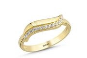 14ct Stone Set Sea Wave Design Gold Ring