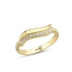 Load image into Gallery viewer, 14ct Stone Set Sea Wave Design Gold Ring