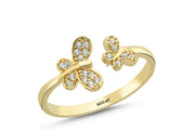 14ct Stone Set Kelebek Design Gold Ring