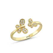 14ct Stone Set Kelebek Design Gold Ring