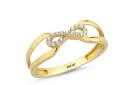14ct Stone Set Sonsuzluk Design Gold Ring