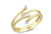 14ct Stone Set Gladiolo Design Gold Ring