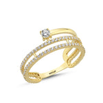 Load image into Gallery viewer, 14ct Stone Set Fiore Design Gold Ring