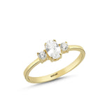 Load image into Gallery viewer, 14ct Stone Set Oval Design Gold Ring