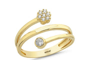14ct Stone Set Cicek Design Gold Ring